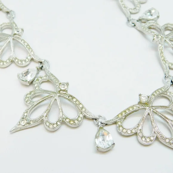 VINTAGE 1987 Alfred Durante Nightfire Franklin Mint Rhinestone Necklace Earrings